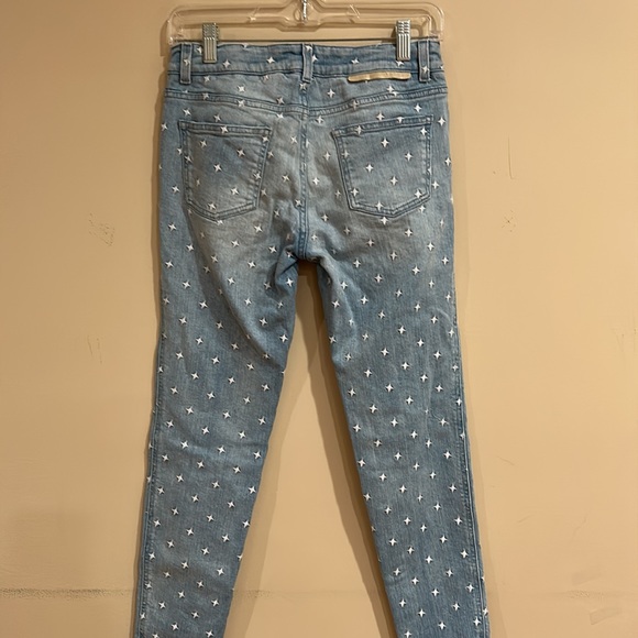 Stella McCartney Slim Legs Light Denim Jeans With White Stars Waist 28” - Picture 5 of 5